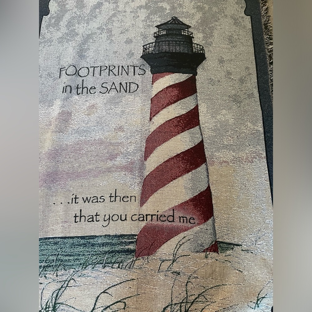 Foot prints in the Sand blanket 65”by 46”